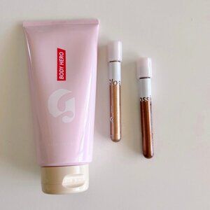 Glossier Makeup Lot Body Hero lotion Lidstar Branch Bun Eyeshadow